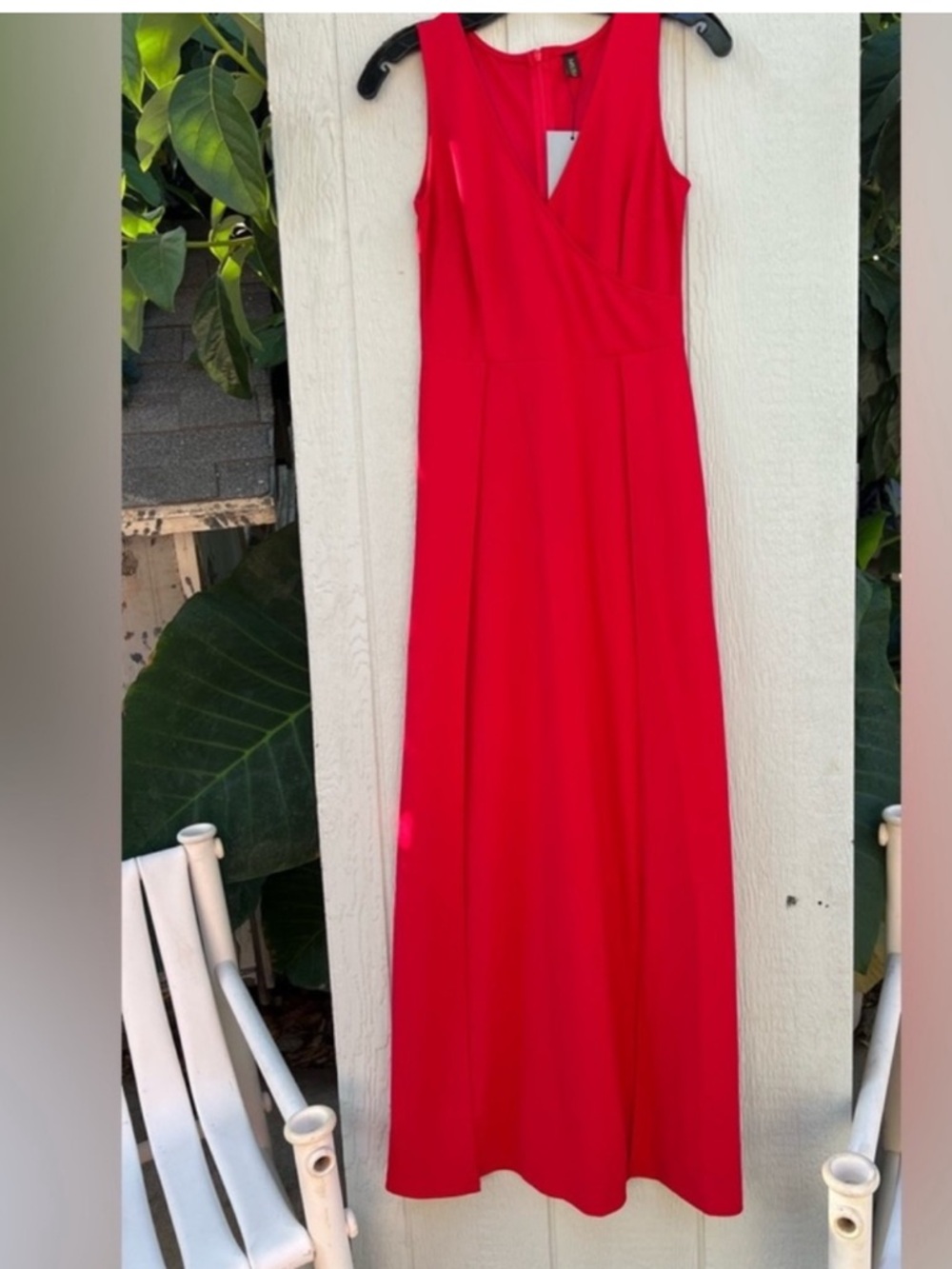 NWT mushare faux wrap red long dress